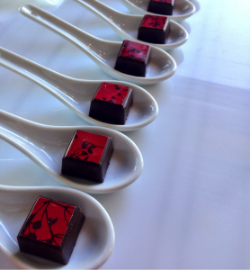 Gochujung chocolate truffle at the Aspen Magazine party.